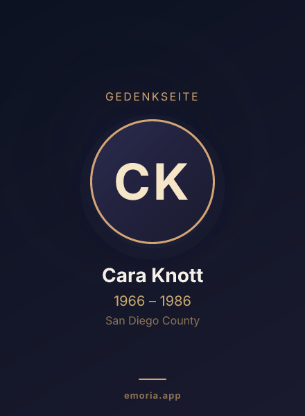Gedenkportrait von Cara Knott