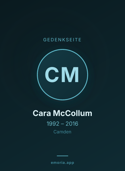 Gedenkportrait von Cara McCollum