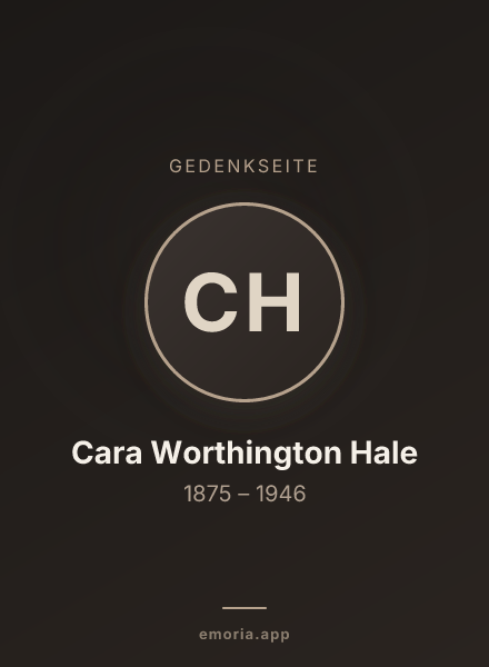 Gedenkportrait von Cara Worthington Hale