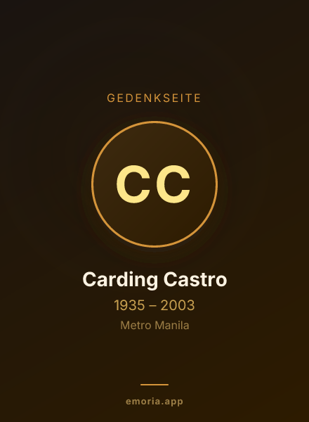 Gedenkportrait von Carding Castro