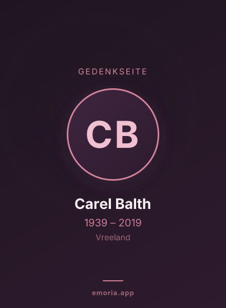 Gedenkportrait von Carel Balth
