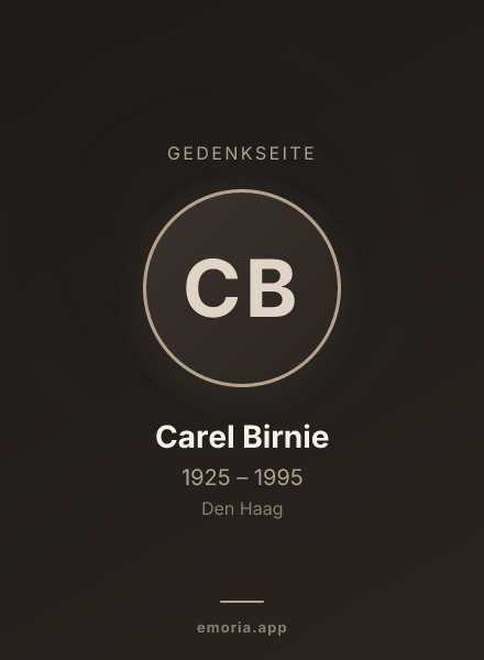 Gedenkportrait von Carel Birnie