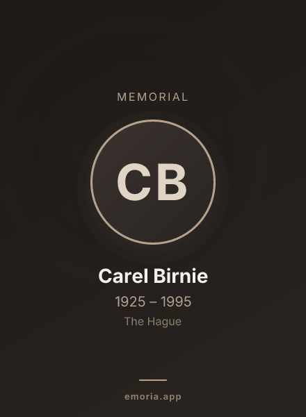 Memorial portrait of Carel Birnie