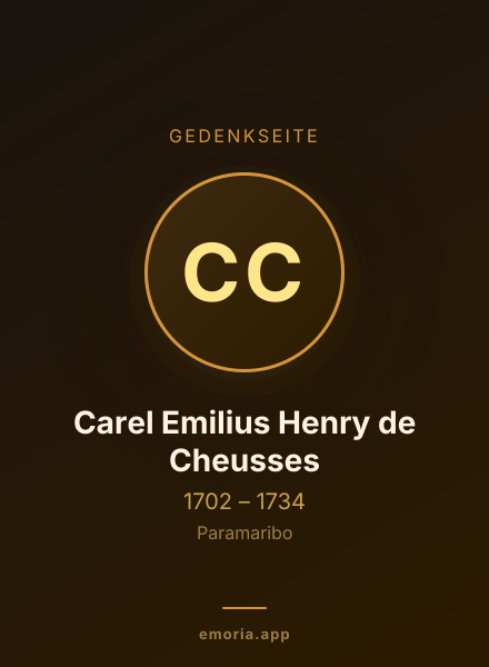 Gedenkportrait von Carel Emilius Henry de Cheusses