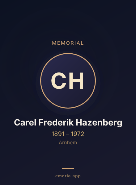 Memorial portrait of Carel Frederik Hazenberg