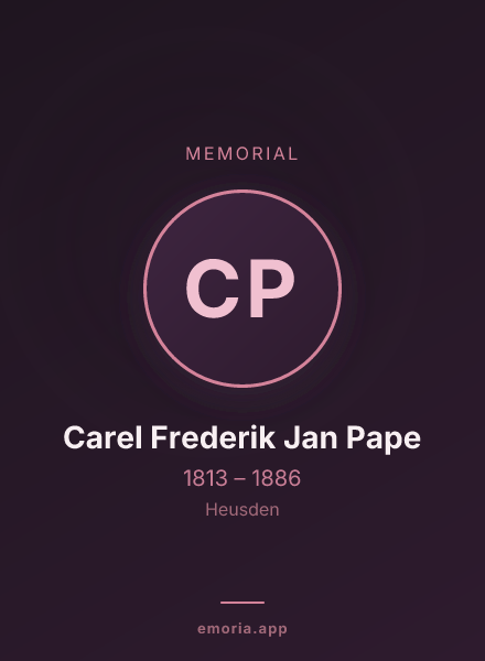 Memorial portrait of Carel Frederik Jan Pape