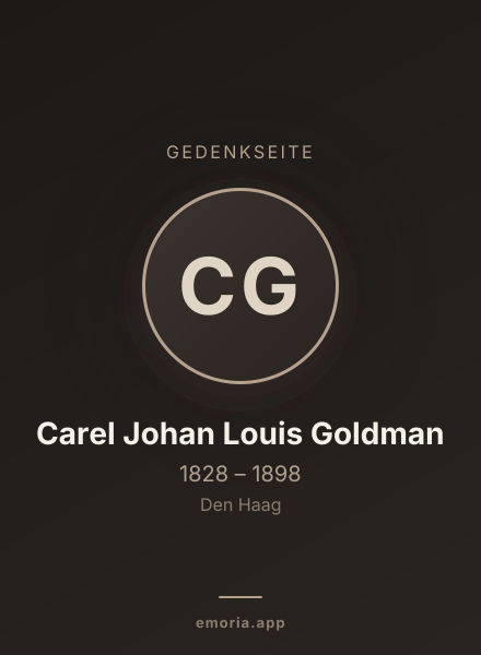 Gedenkportrait von Carel Johan Louis Goldman
