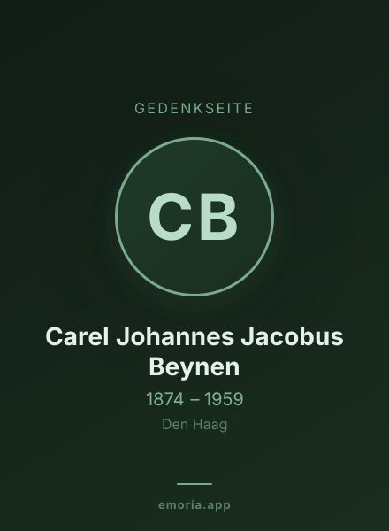 Gedenkportrait von Carel Johannes Jacobus Beynen