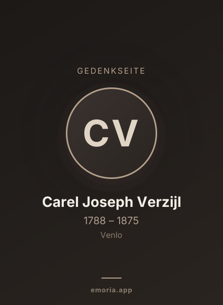 Gedenkportrait von Carel Joseph Verzijl