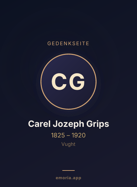 Gedenkportrait von Carel Jozeph Grips