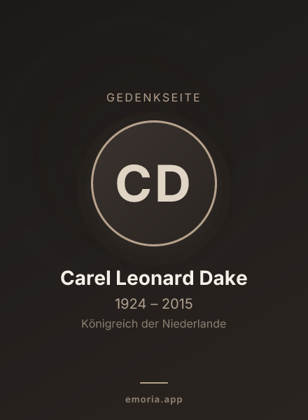 Gedenkportrait von Carel Leonard Dake