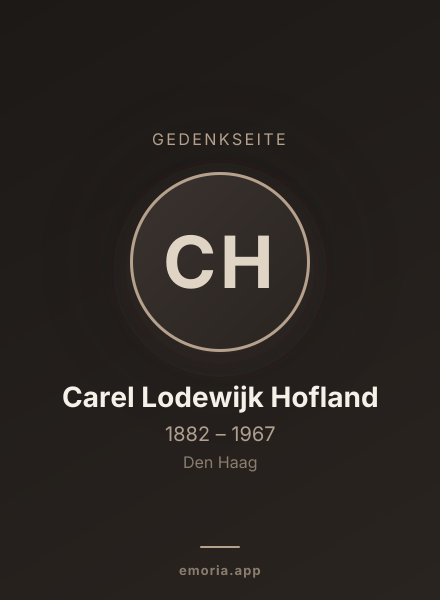 Gedenkportrait von Carel Lodewijk Hofland