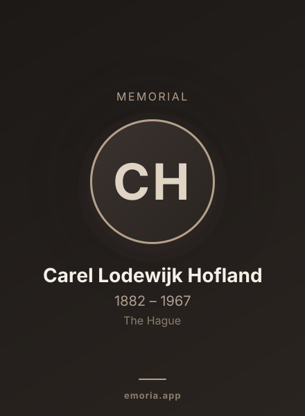 Memorial portrait of Carel Lodewijk Hofland