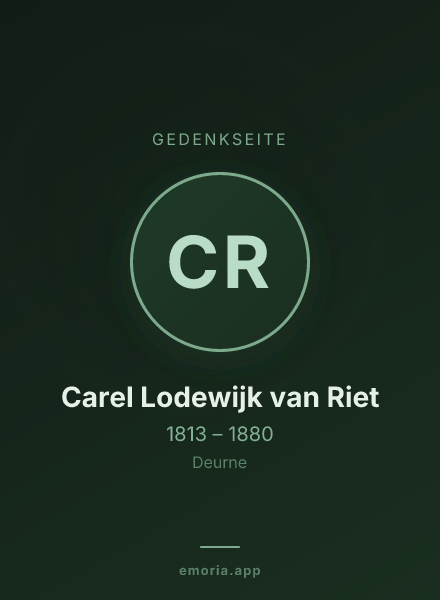 Gedenkportrait von Carel Lodewijk van Riet