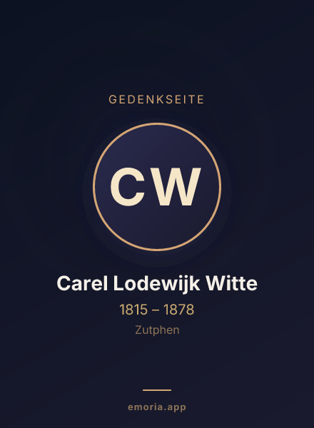 Gedenkportrait von Carel Lodewijk Witte