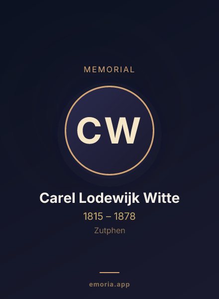 Memorial portrait of Carel Lodewijk Witte