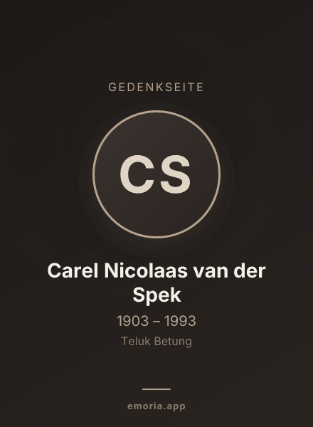 Gedenkportrait von Carel Nicolaas van der Spek