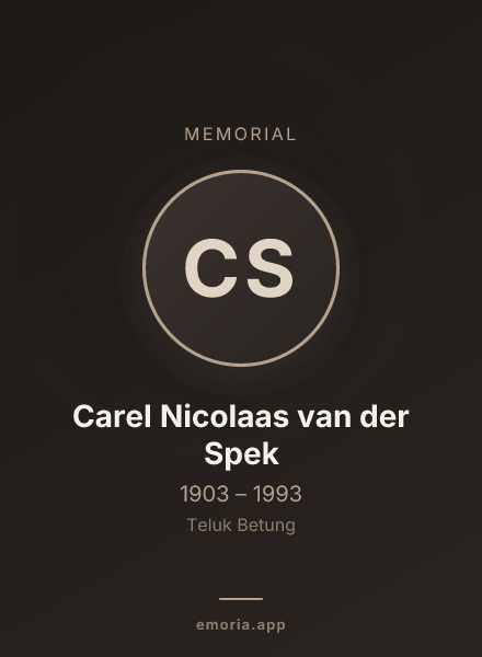 Memorial portrait of Carel Nicolaas van der Spek