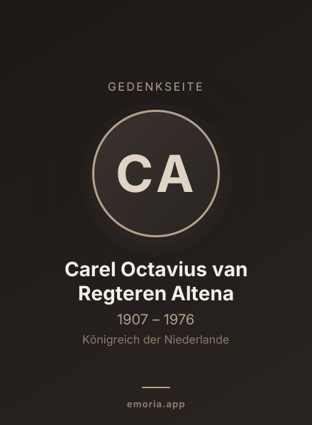 Gedenkportrait von Carel Octavius van Regteren Altena