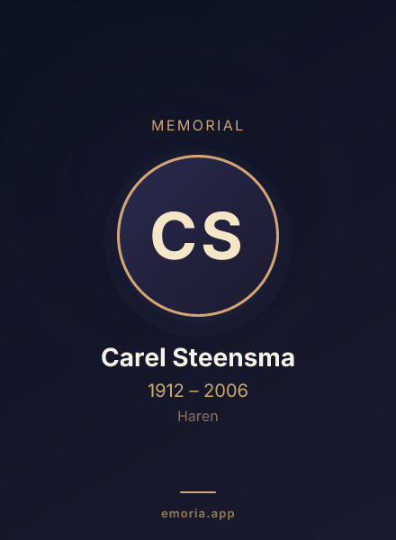 Memorial portrait of Carel Steensma