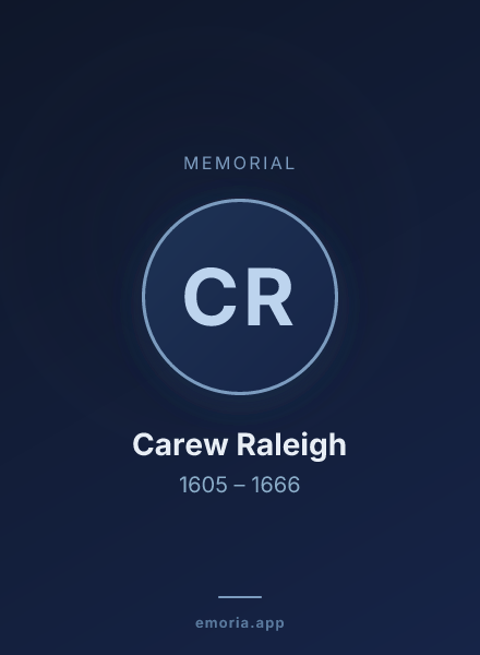Memorial portrait of Carew Raleigh