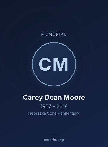 Memorial portrait of Carey Dean Moore