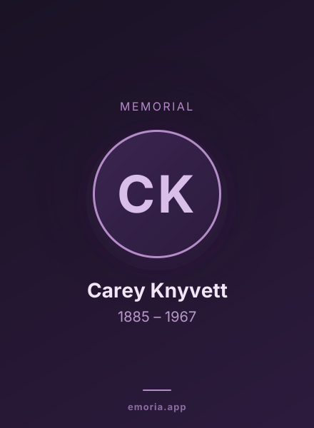Memorial portrait of Carey Knyvett