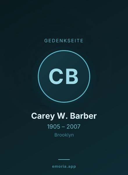 Gedenkportrait von Carey W. Barber
