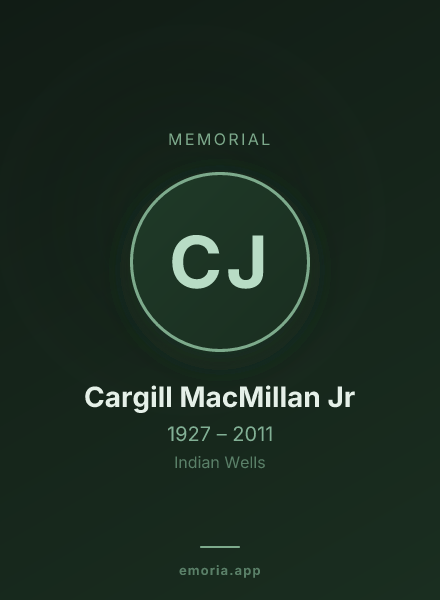 Memorial portrait of Cargill MacMillan Jr