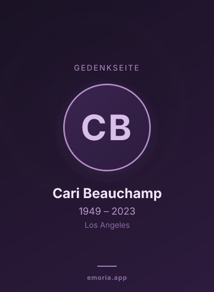 Gedenkportrait von Cari Beauchamp