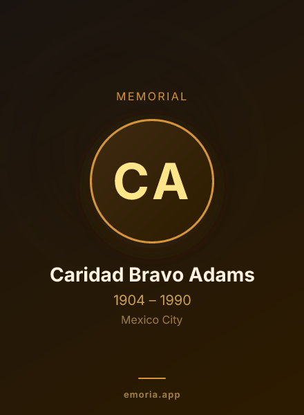 Memorial portrait of Caridad Bravo Adams