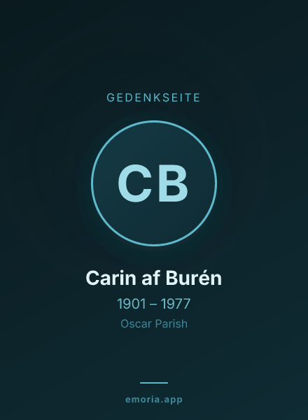 Gedenkportrait von Carin af Burén