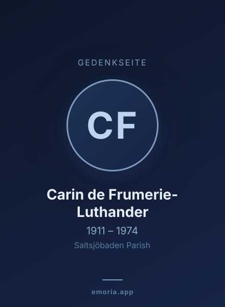 Gedenkportrait von Carin de Frumerie-Luthander