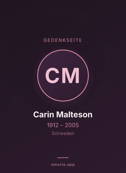 Gedenkportrait von Carin Malteson
