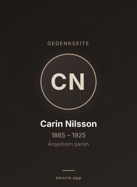 Gedenkportrait von Carin Nilsson