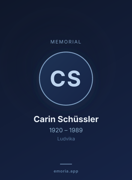 Memorial portrait of Carin Schüssler