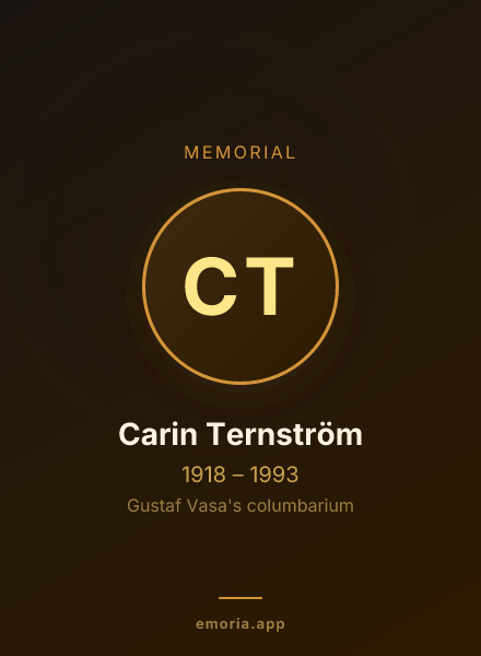 Memorial portrait of Carin Ternström