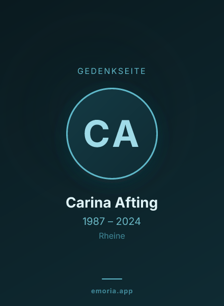Gedenkportrait von Carina Afting