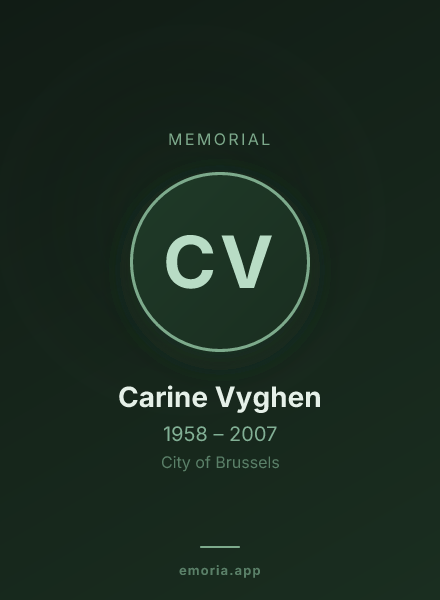 Memorial portrait of Carine Vyghen