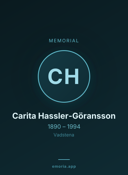 Memorial portrait of Carita Hassler-Göransson