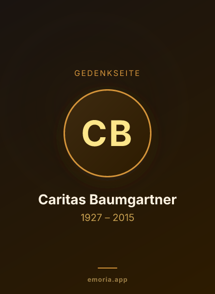 Gedenkportrait von Caritas Baumgartner
