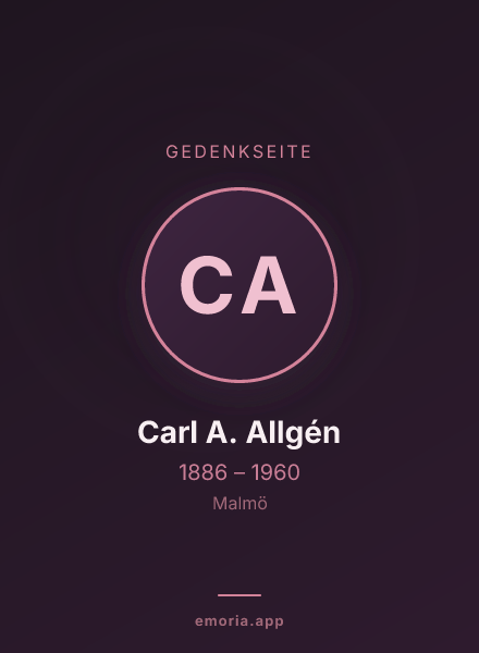 Gedenkportrait von Carl A. Allgén