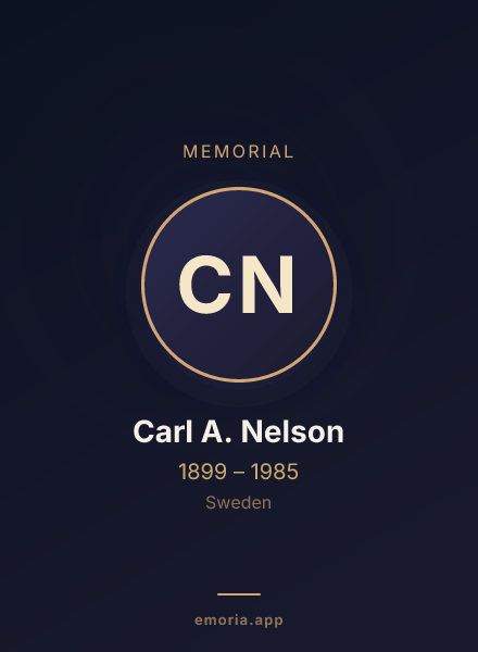 Memorial portrait of Carl A. Nelson