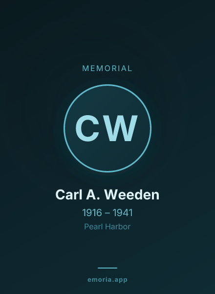 Memorial portrait of Carl A. Weeden
