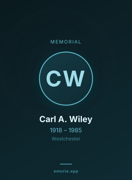 Memorial portrait of Carl A. Wiley