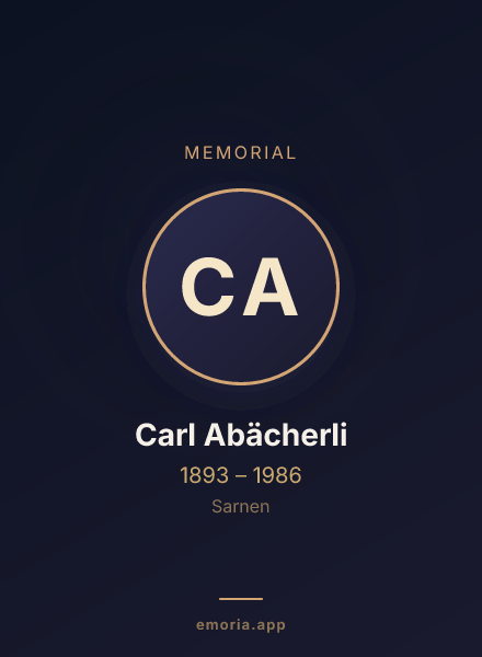 Memorial portrait of Carl Abächerli