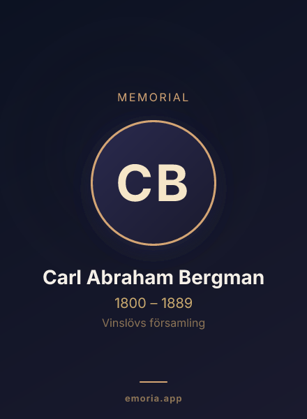 Memorial portrait of Carl Abraham Bergman
