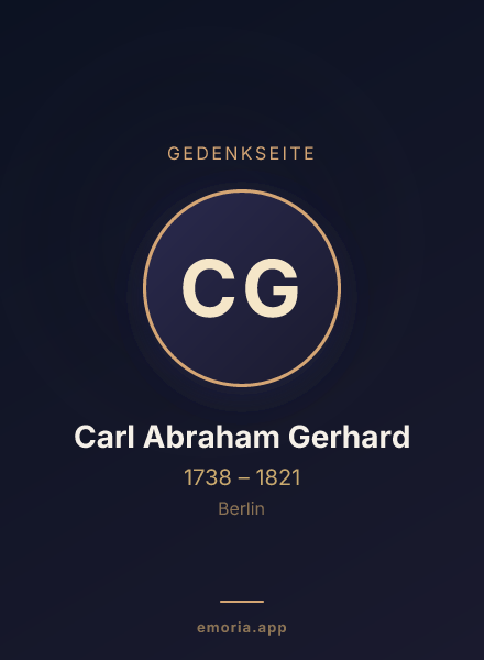 Gedenkportrait von Carl Abraham Gerhard