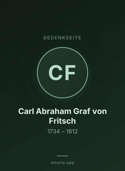 Gedenkportrait von Carl Abraham Graf von Fritsch