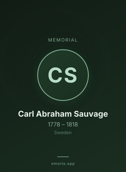 Memorial portrait of Carl Abraham Sauvage